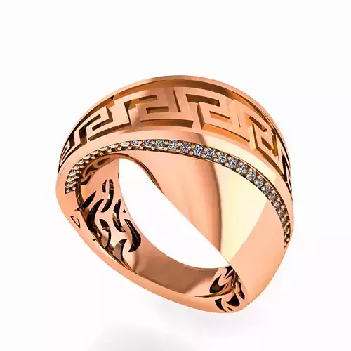 Mesh Diamond Line High Jewelry Italian Cocktail Ring