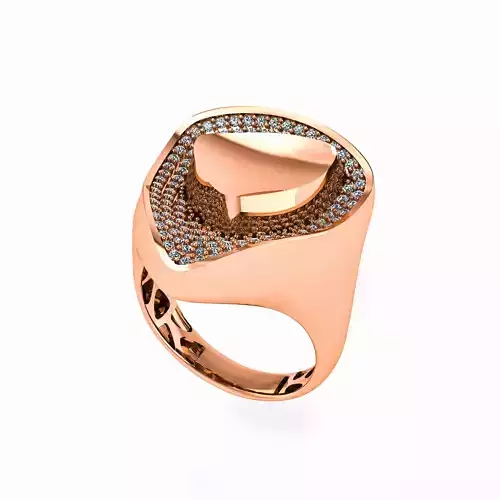 Risen Head High Jewelry Italian Cocktail Diamond Ring