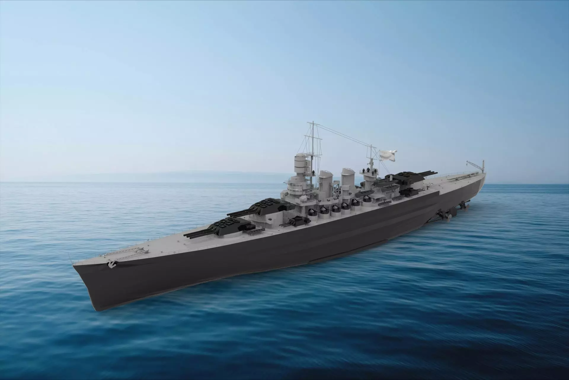 Littorio-class battleship 3D model_0