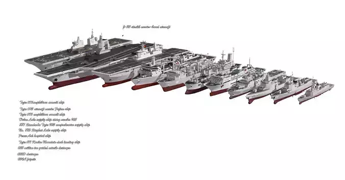 Chinese Navy 003 aircraft carrier Fujian new formation