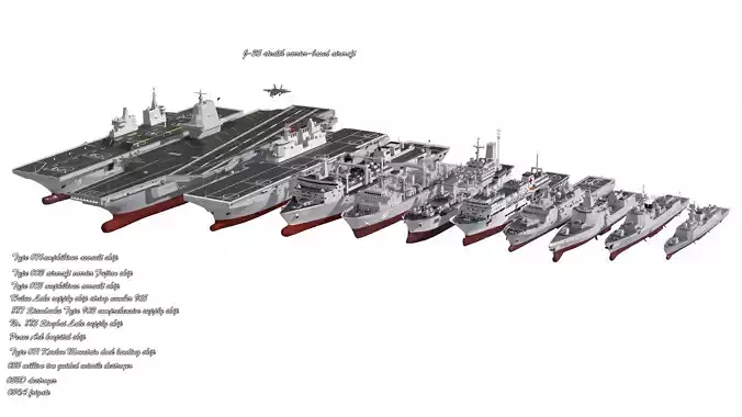 Chinese Navy 003 aircraft carrier Fujian new formation