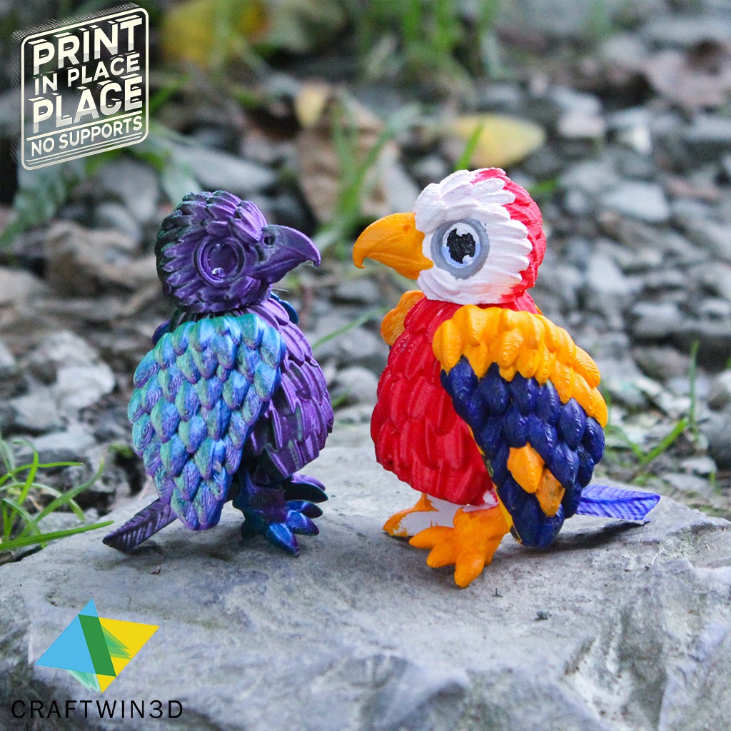 Print in place Flexy tiny Eagle 3D print model_2