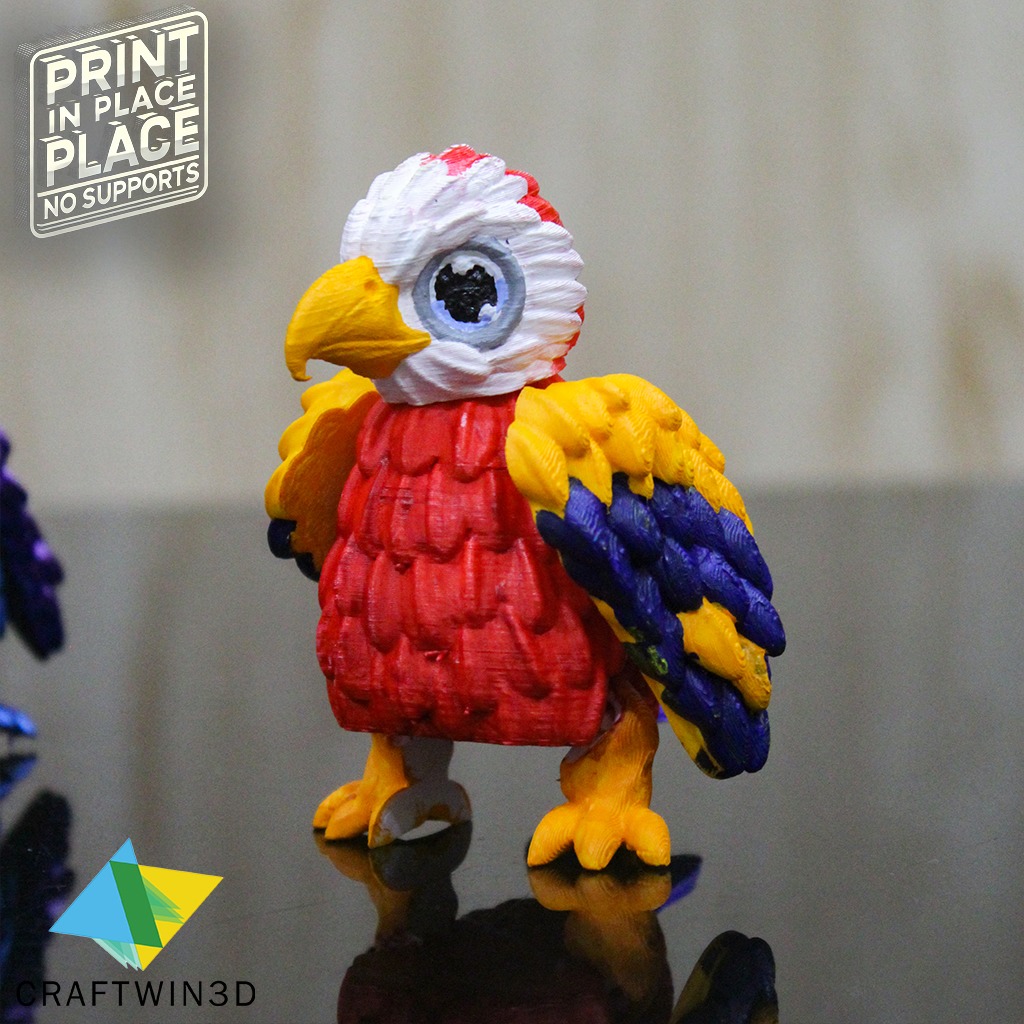 Print in place Flexy tiny Eagle 3D print model_4