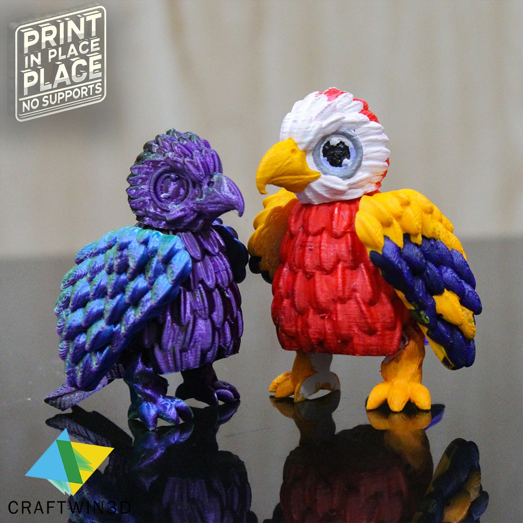 Print in place Flexy tiny Eagle 3D print model_3