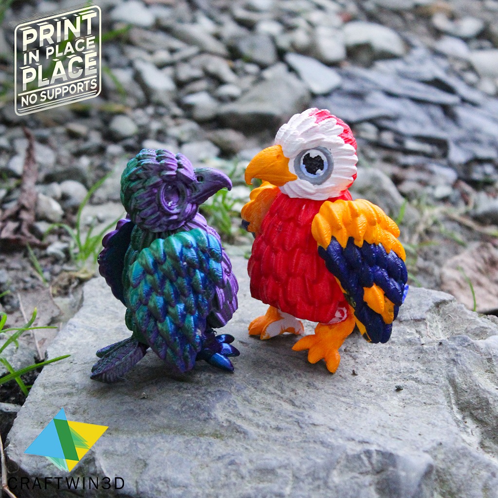 Print in place Flexy tiny Eagle 3D print model_1