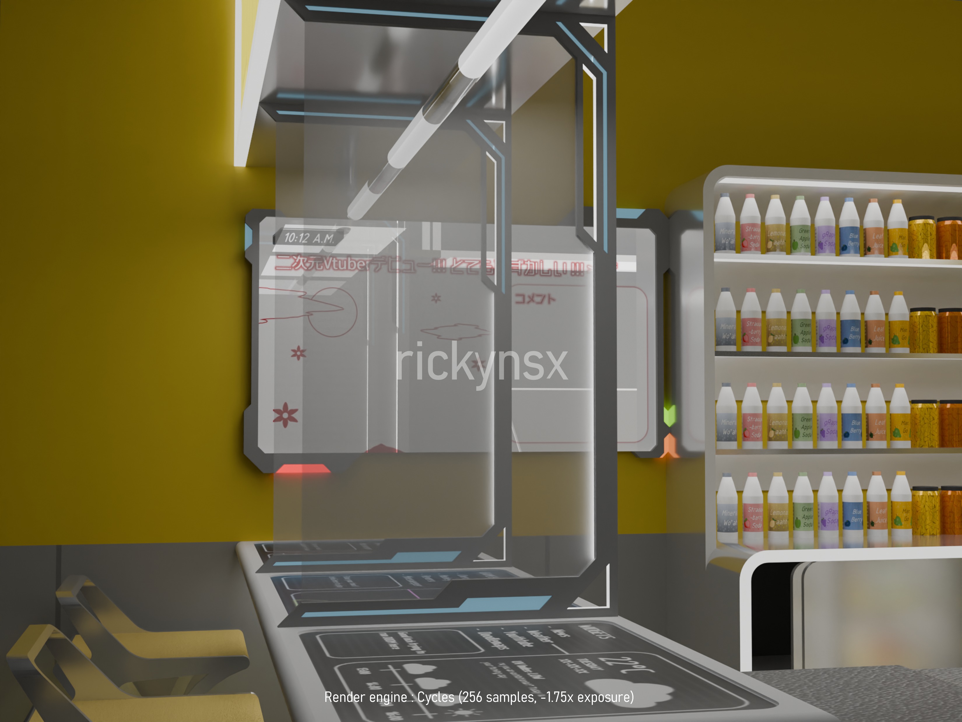 futuristic mini restaurants furniture pack Free 3D model_4