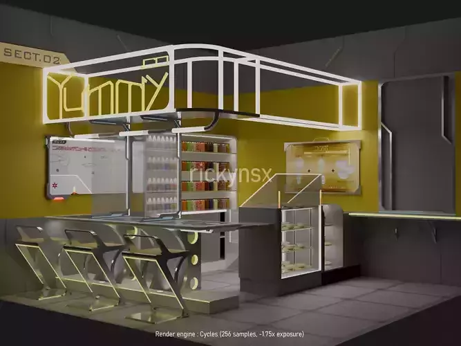 futuristic mini restaurants furniture pack Free 3D model futuristic mini restaurants furniture pack Free 3D model