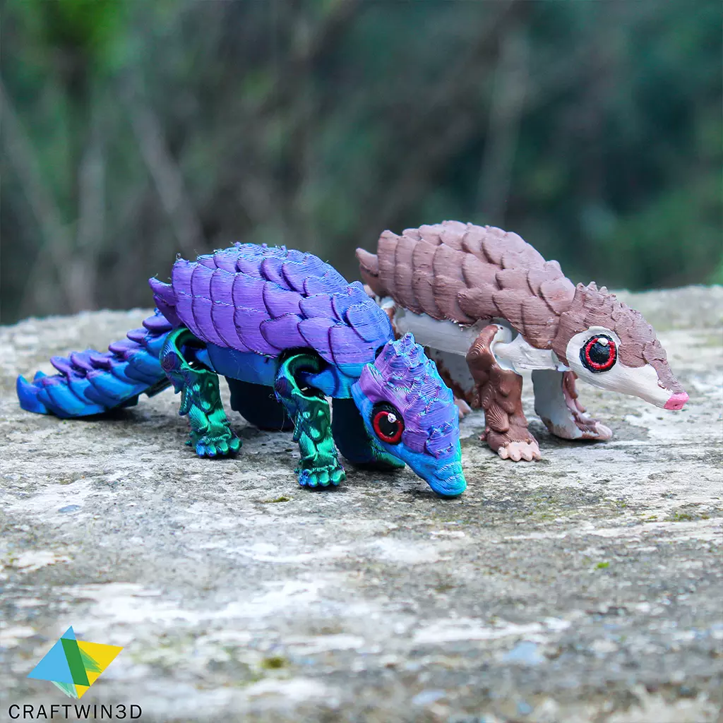 Flexy Pangolins print in place 3D print model_0