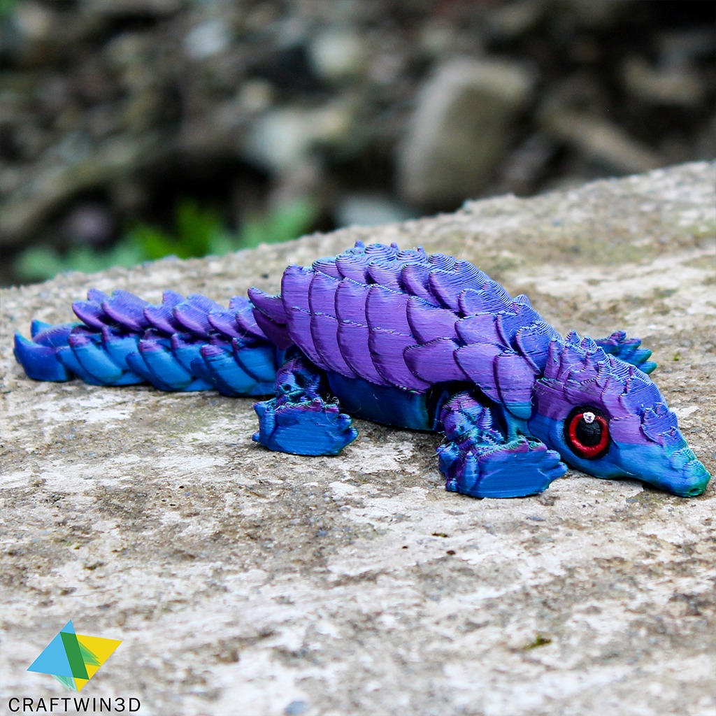 Flexy Pangolins print in place 3D print model_3