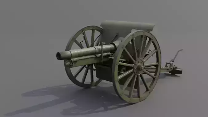 Type 38 75mm field gun Low-poly 3D model