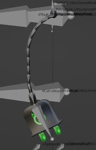 Animated Plug Tail with IMVU skeleton Low-poly 3D model_4