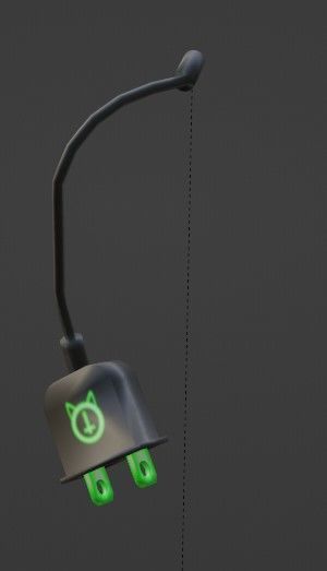 Animated Plug Tail with IMVU skeleton Low-poly 3D model_3