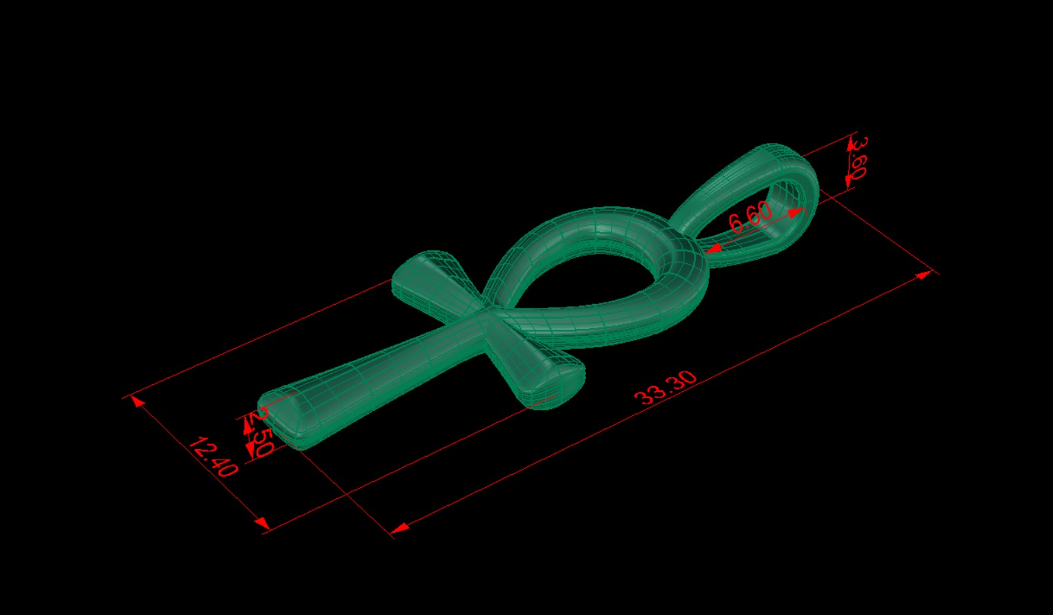 Laconic Egyptian cross Ankh pendant necklaces for 3D print model 3D print model_2