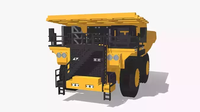 Voxel Mining Dump Truck Low-poly 3D model