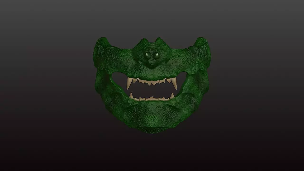 half oni mask reptile style 3D print model_0