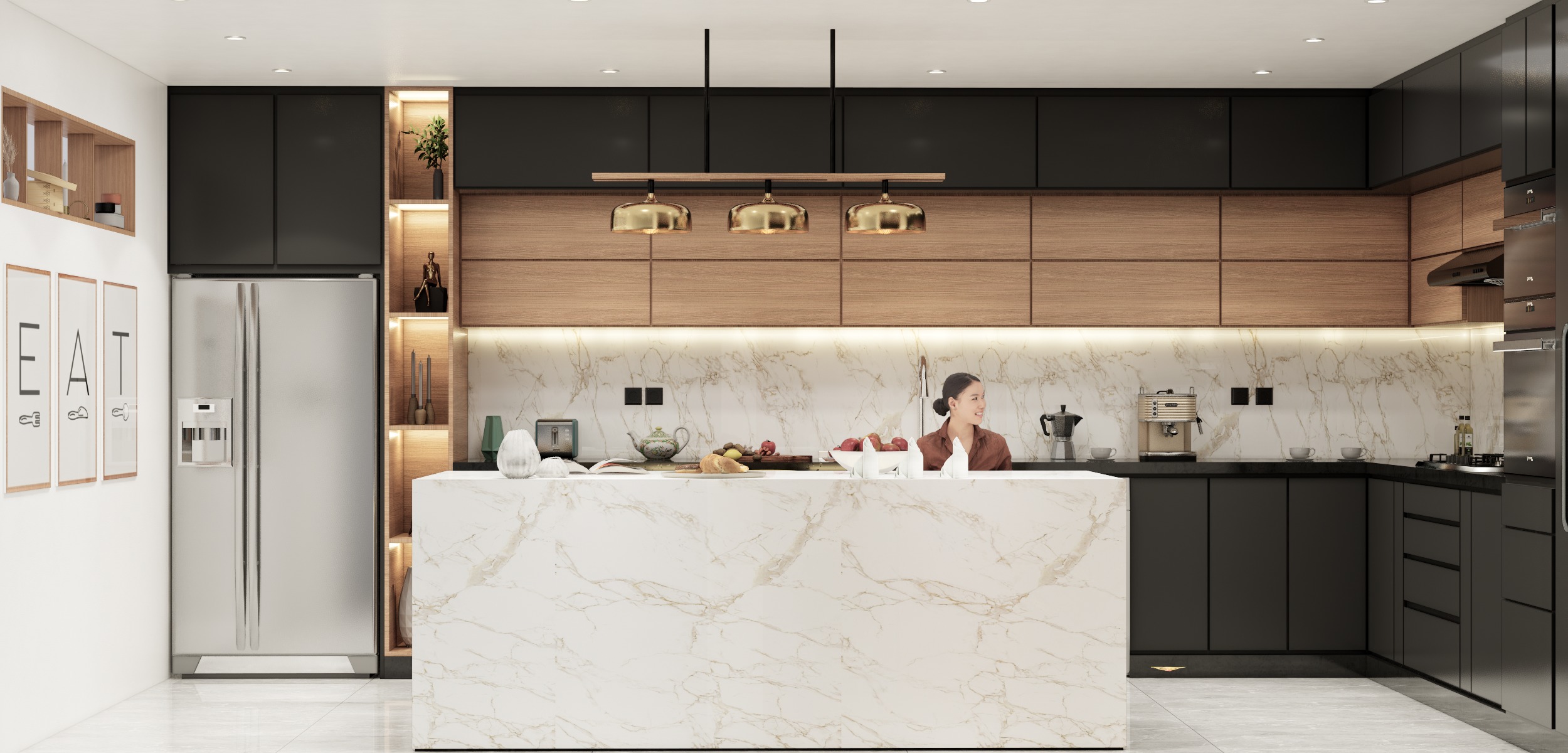 kitchen 3D design render by enscape 3D 3D model_2