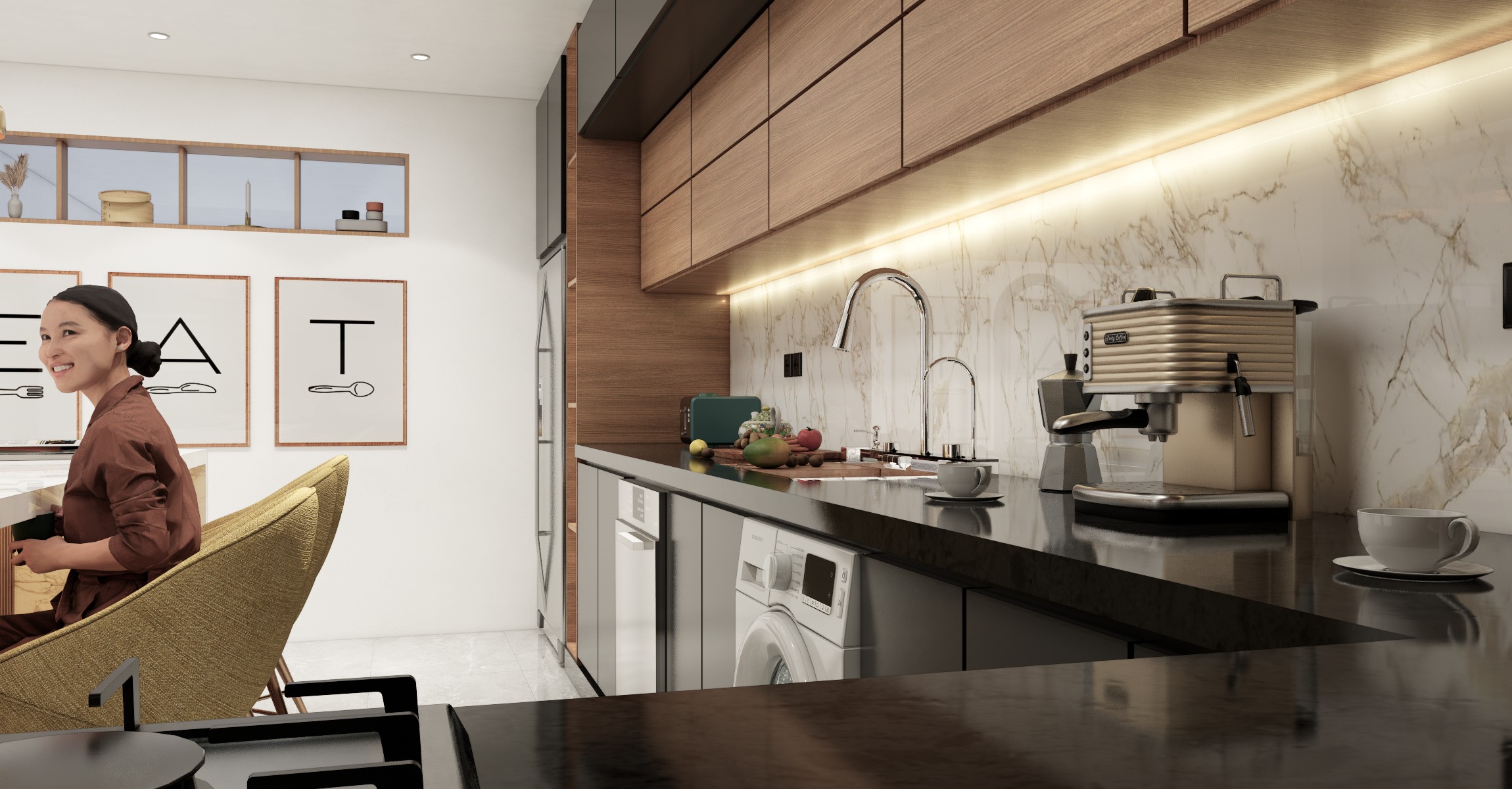 kitchen 3D design render by enscape 3D 3D model_1