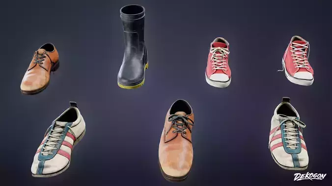 LAUNDROMAT - Shoe Set 01 - LOW POLY AND NANITE