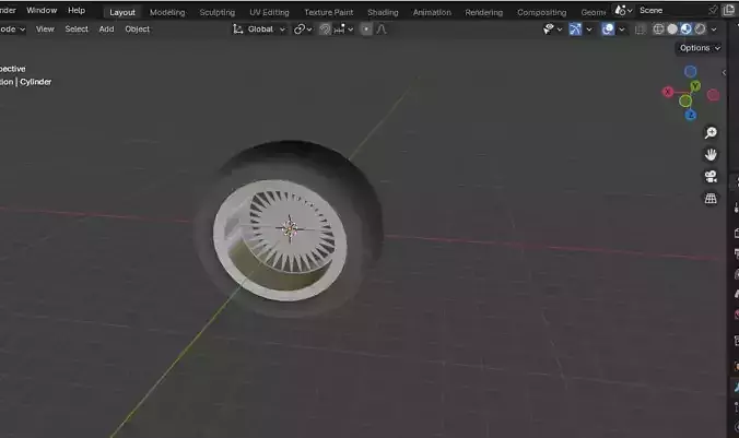 3D Model of Car Tyre and rim