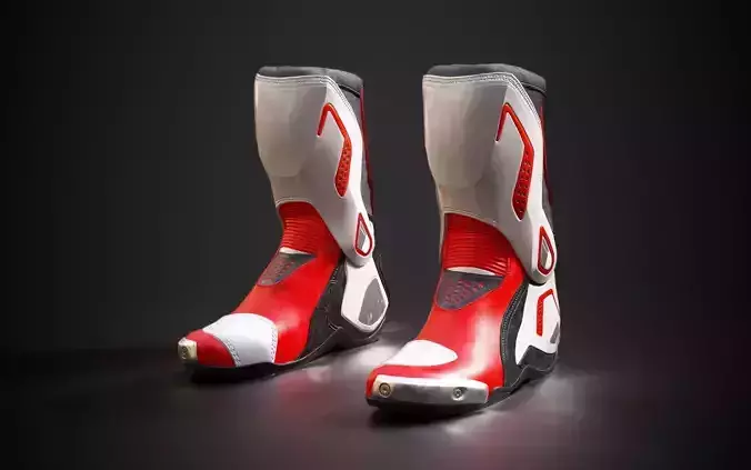 Motorcycle racing boots B red
