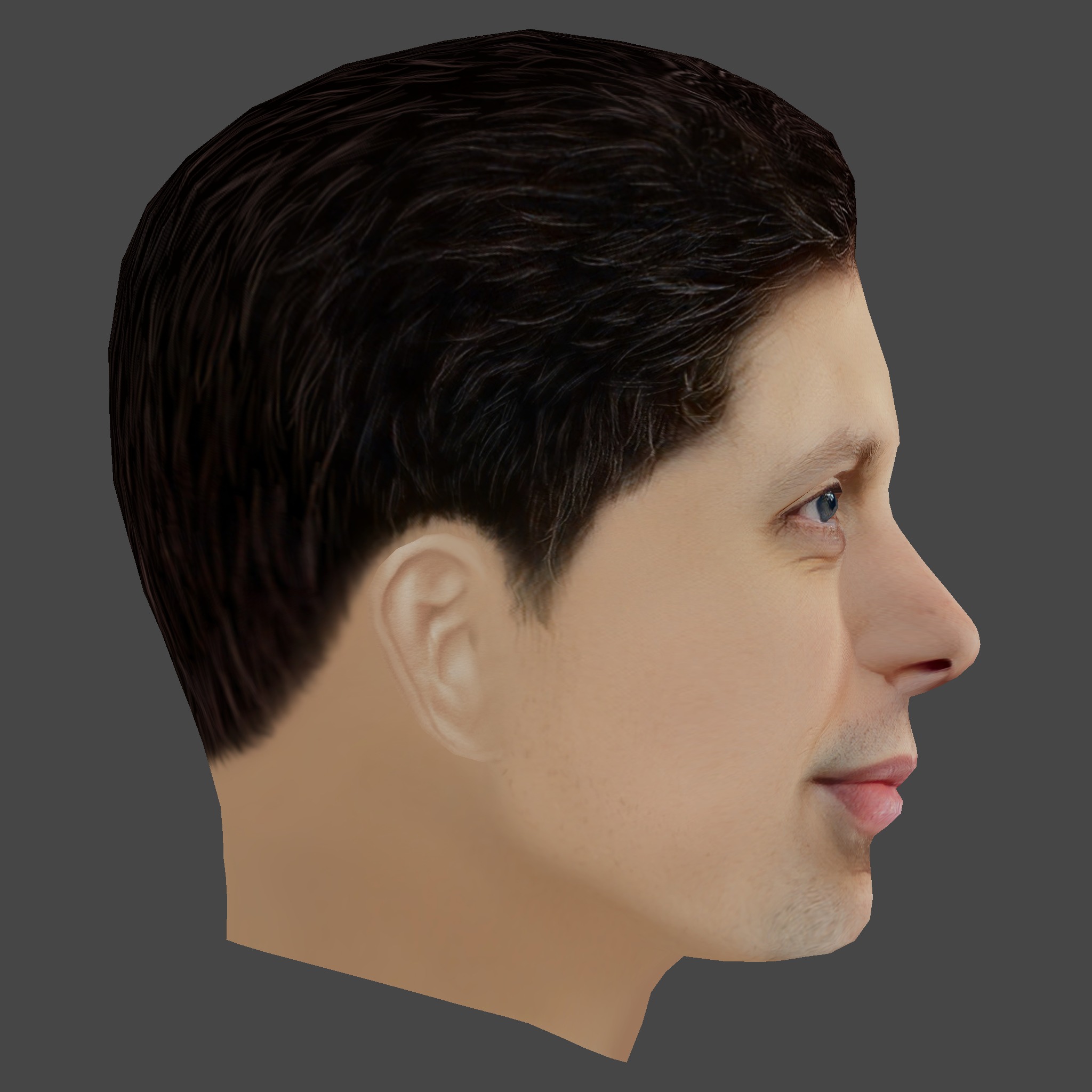 Sam Altman Head - Low poly head for game Low-poly 3D model_5
