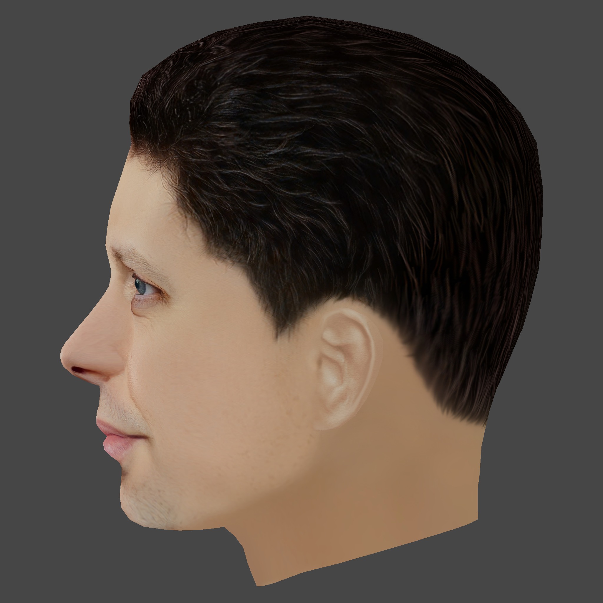 Sam Altman Head - Low poly head for game Low-poly 3D model_2