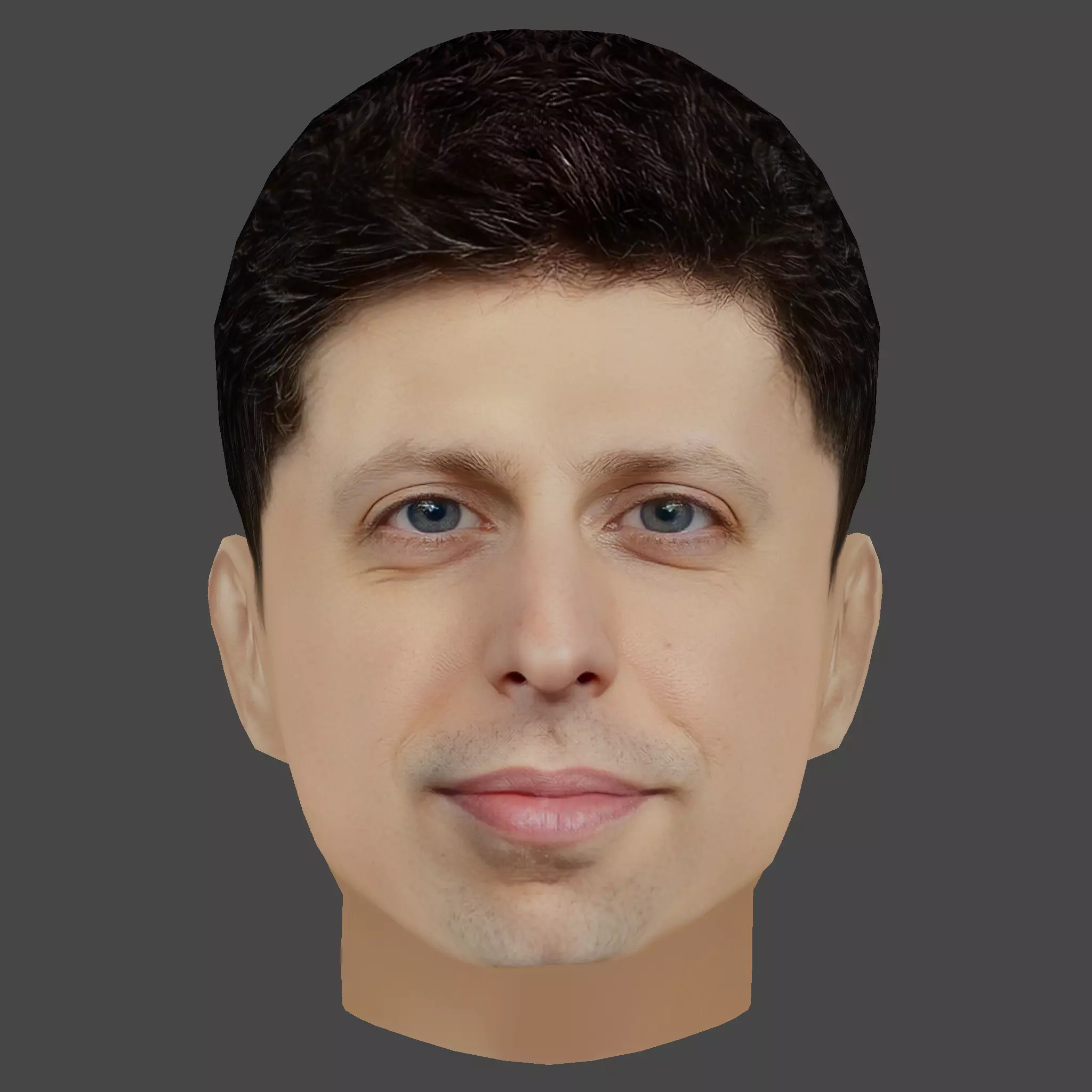 Sam Altman Head - Low poly head for game Low-poly 3D model_0