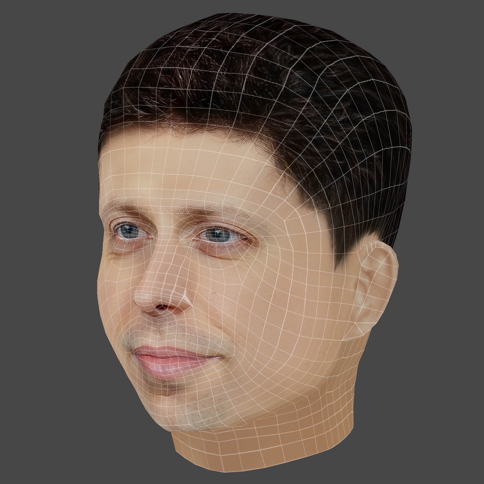 Sam Altman Head - Low poly head for game Low-poly 3D model_7
