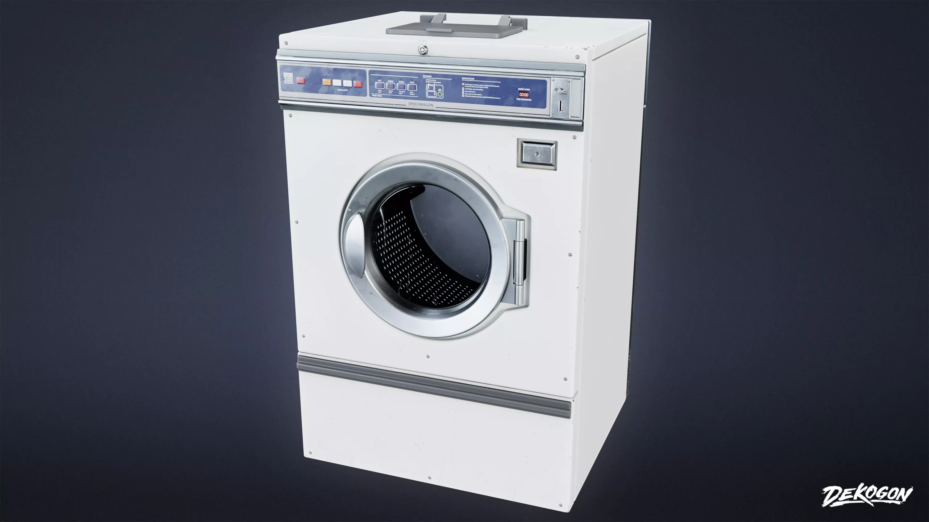 LAUNDROMAT - Washer Front Load 01 - LOW POLY AND NANITE Low-poly 3D model