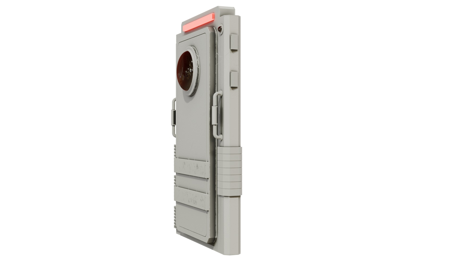 Sci-fi door Low-poly 3D model_9
