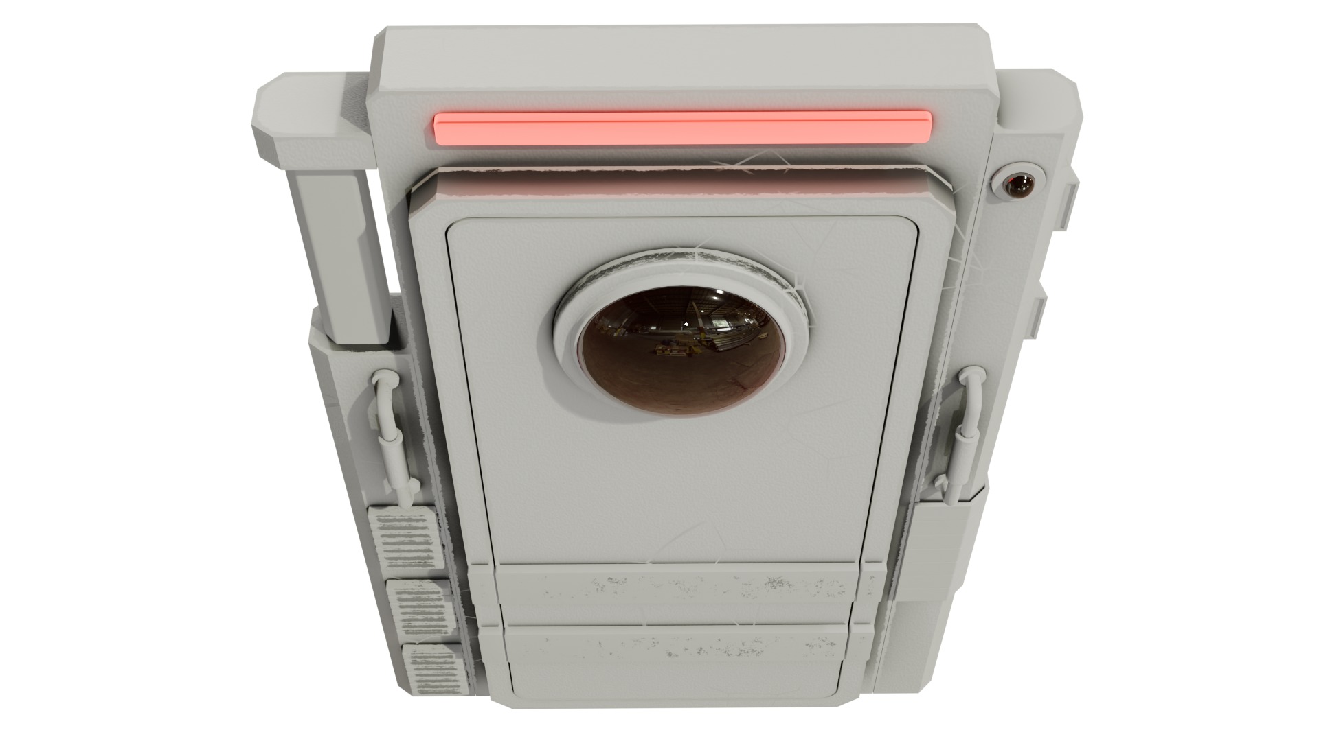 Sci-fi door Low-poly 3D model_4