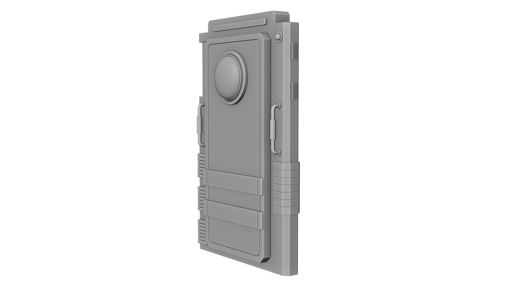 Sci-fi door Low-poly 3D model_12