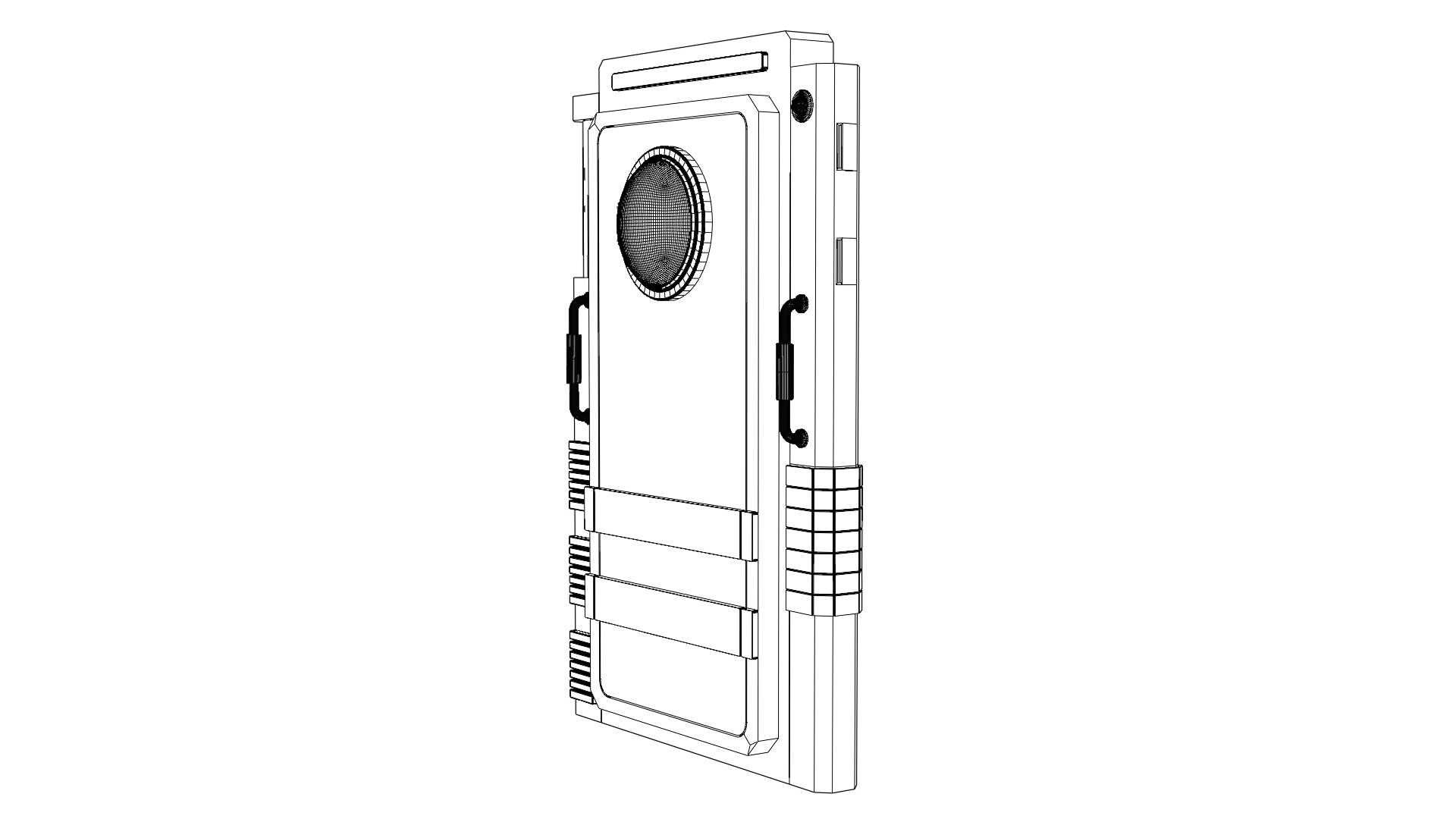 Sci-fi door Low-poly 3D model_10