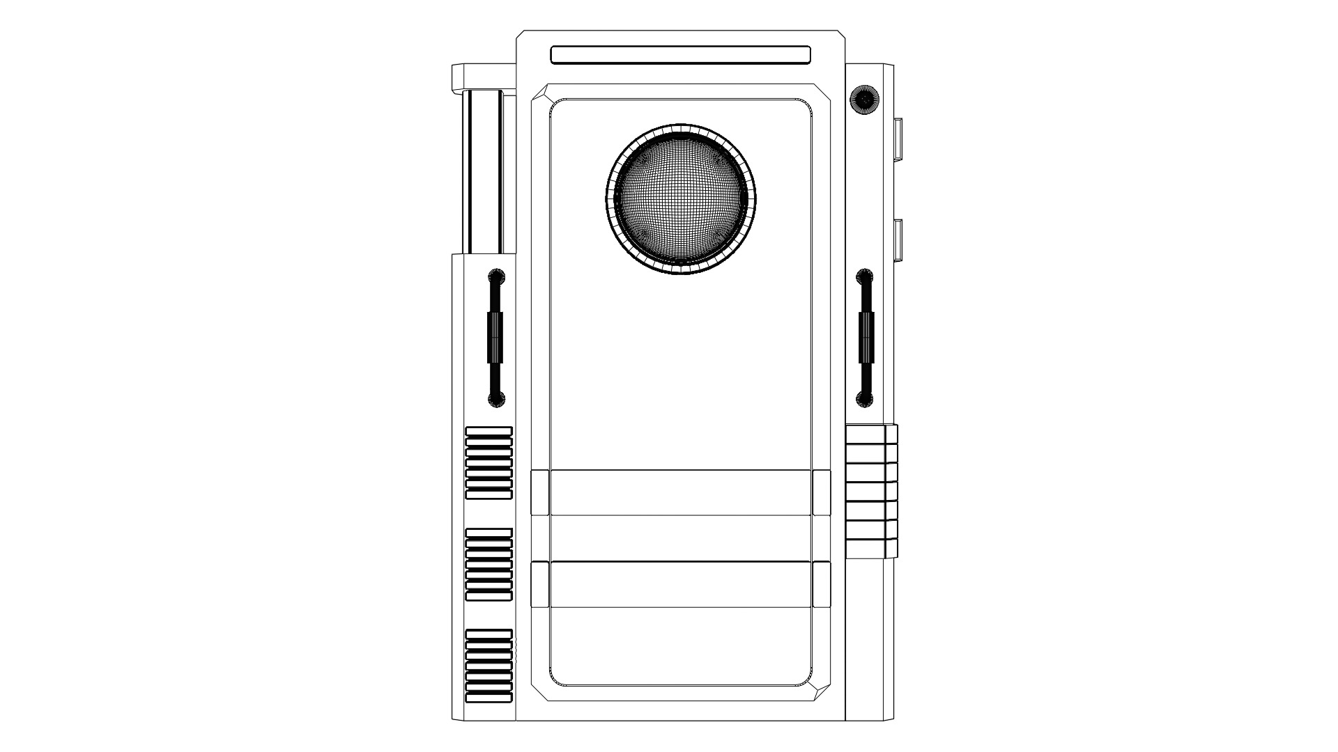 Sci-fi door Low-poly 3D model_3