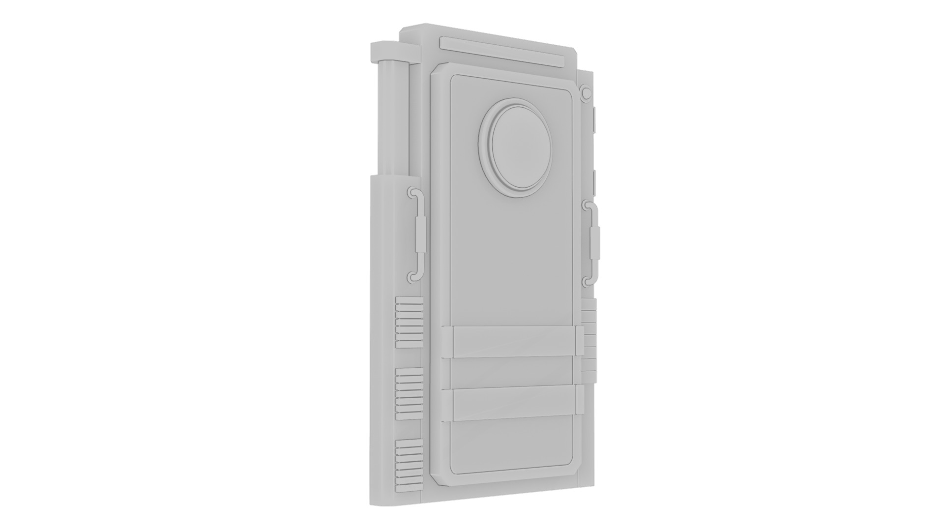 Sci-fi door Low-poly 3D model_16