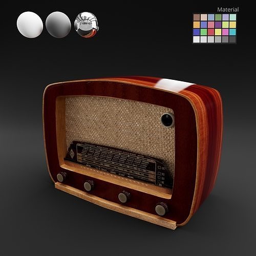 Vintage Radio 3D Model - Radio de salon 1950 3D model