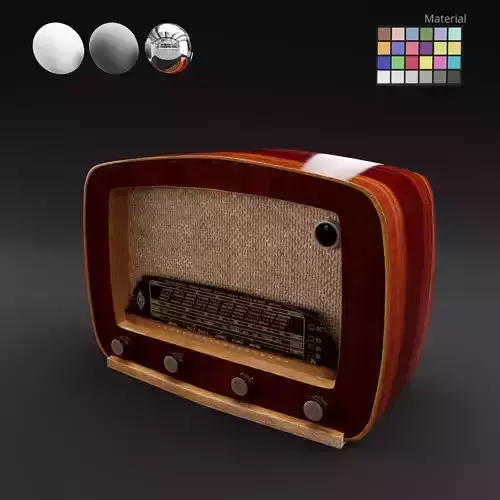 Vintage Radio 3D Model - Radio de salon 1950