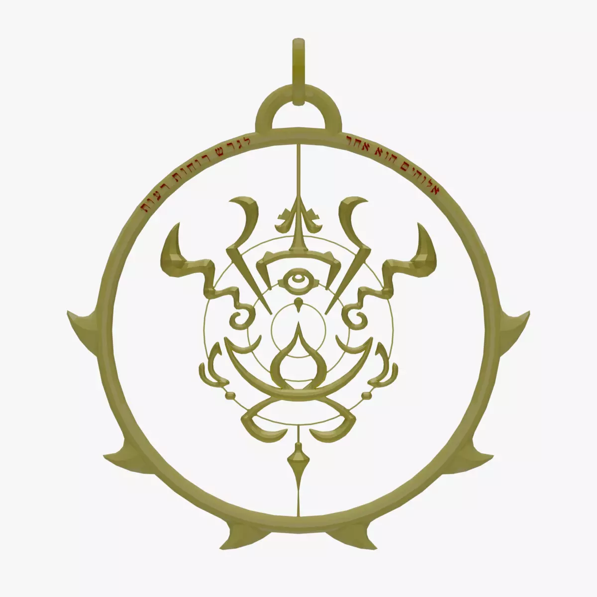 Pendant Symbol Repels Evil Spirits 3D model_0