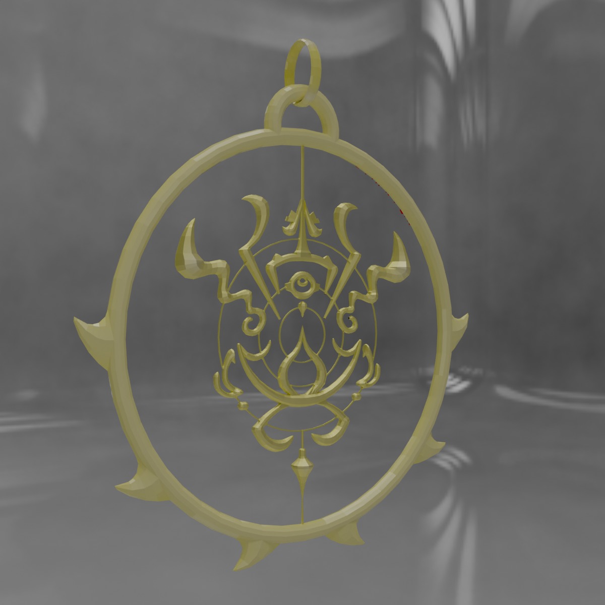 Pendant Symbol Repels Evil Spirits 3D model_3