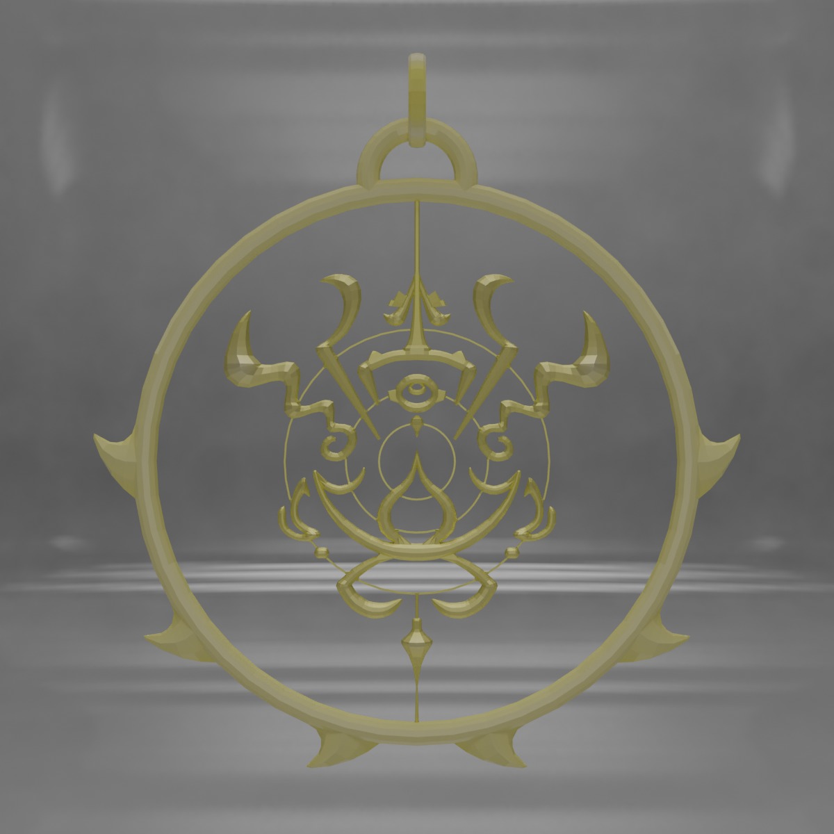 Pendant Symbol Repels Evil Spirits 3D model_4