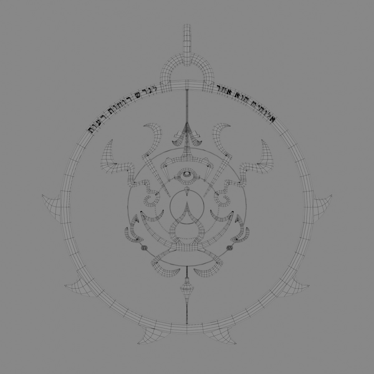 Pendant Symbol Repels Evil Spirits 3D model_5