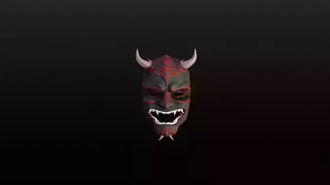 Oni mask with horns