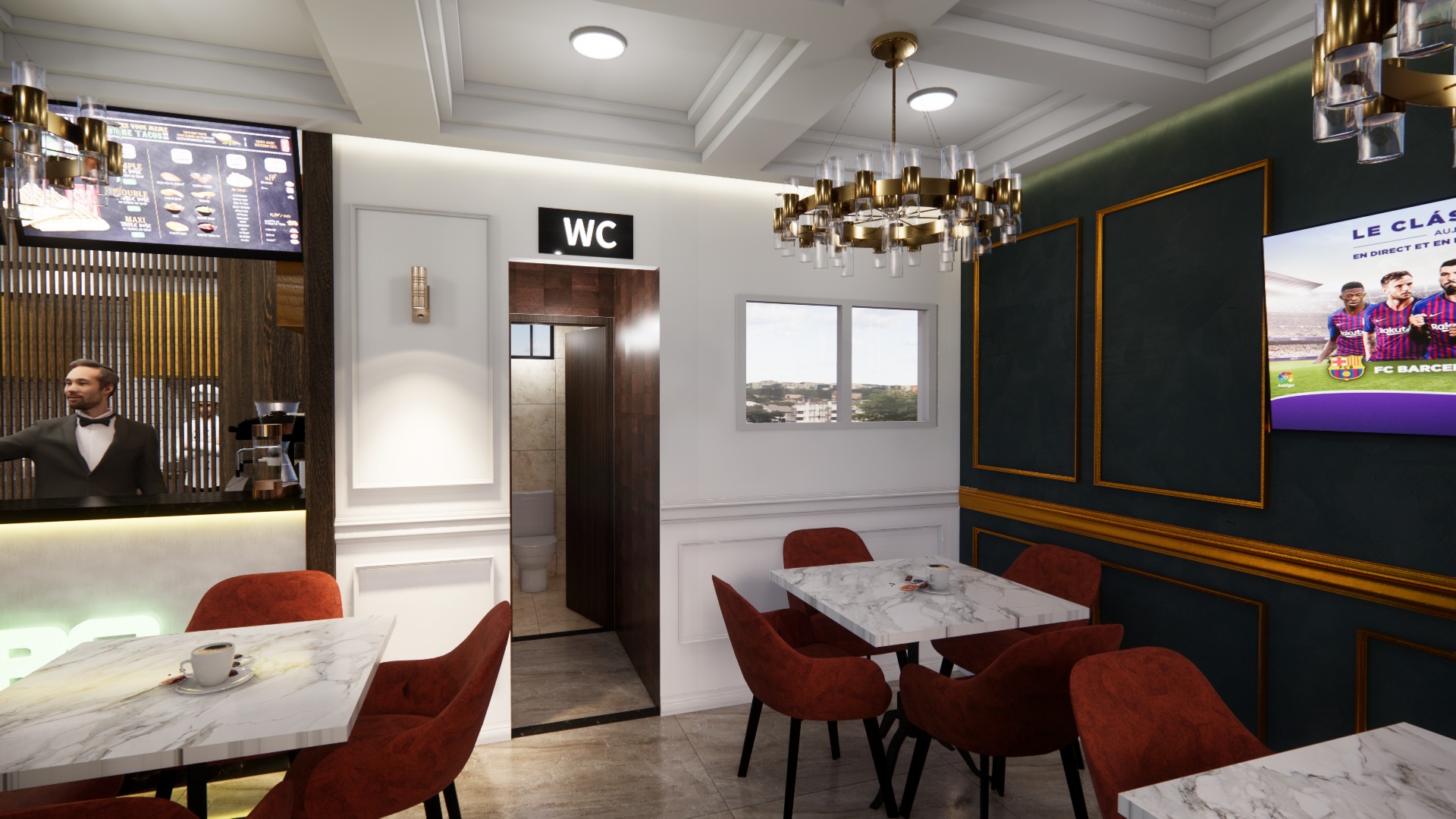 RESTAURANT DESIGN  Low-poly 3D model_2