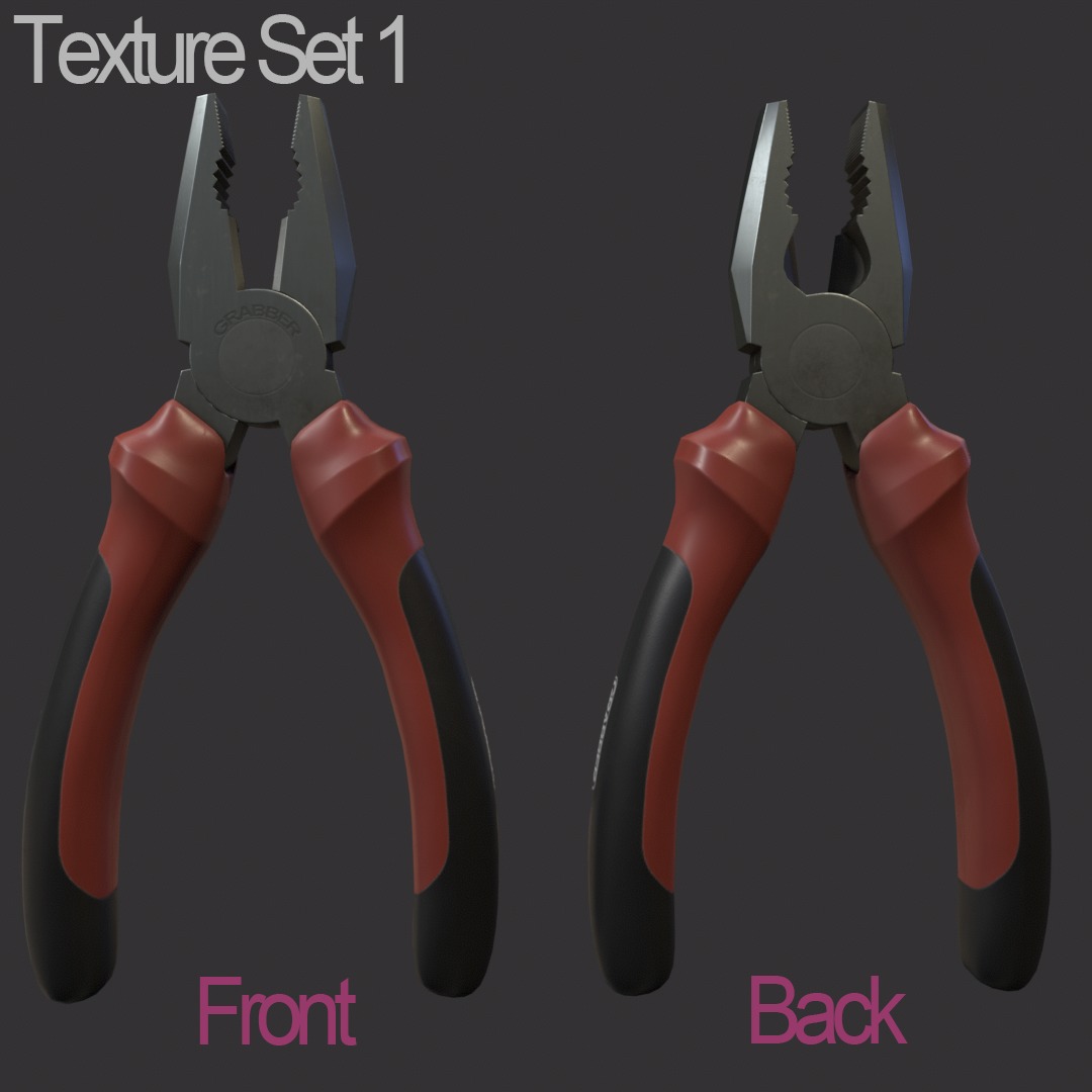 Pliers PBR 3d model Low-poly 3D model_5