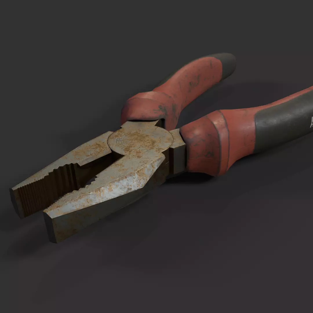 Pliers PBR 3d model Low-poly 3D model_0
