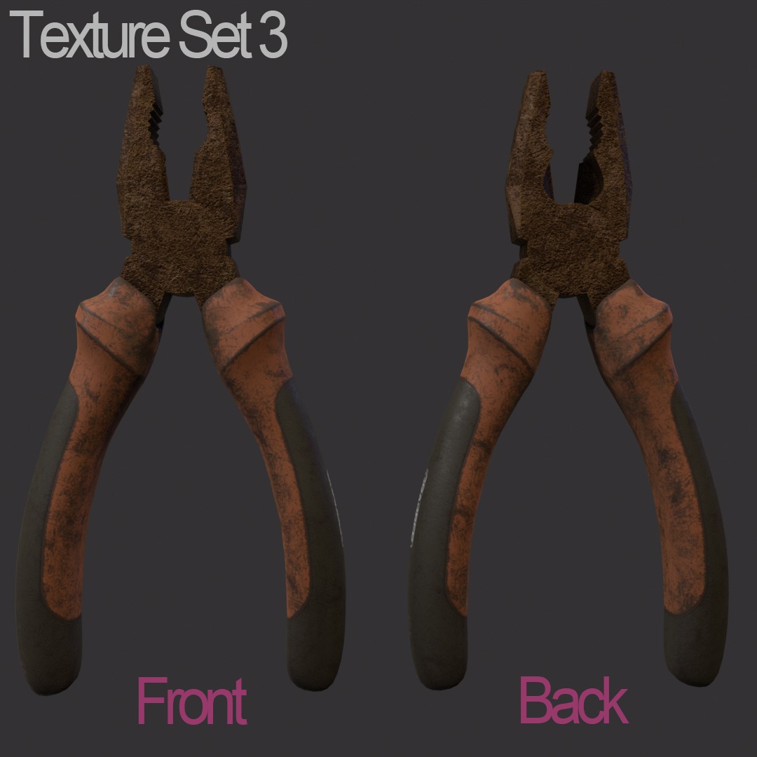 Pliers PBR 3d model Low-poly 3D model_7