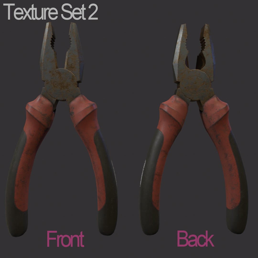 Pliers PBR 3d model Low-poly 3D model_6
