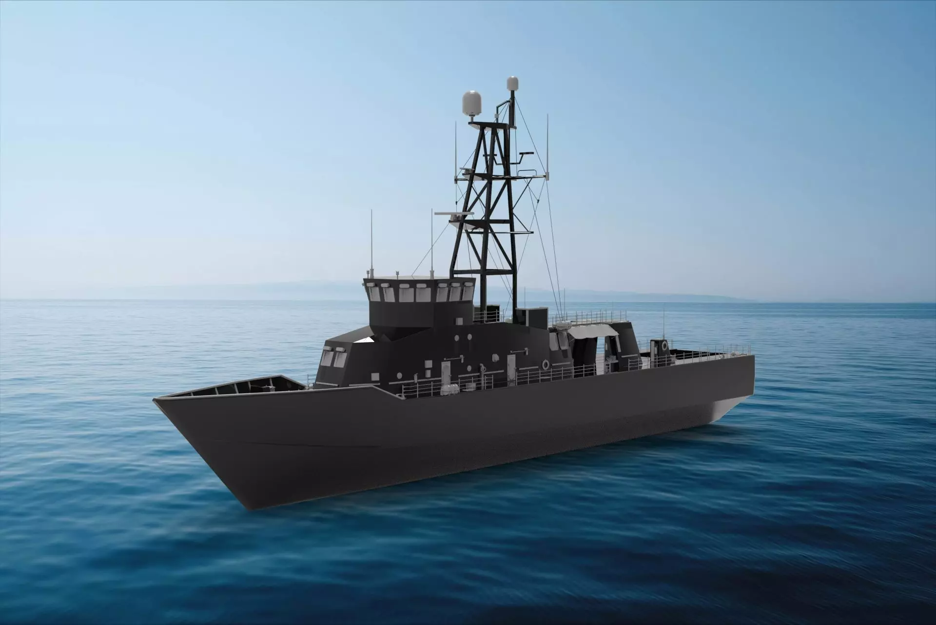 Warship 3D model_0