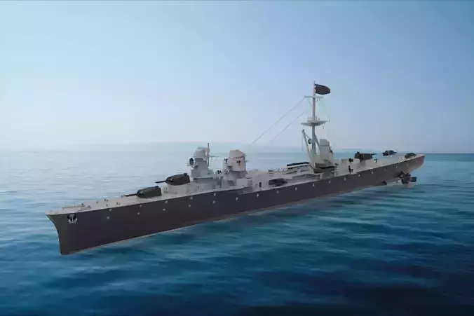 Italian cruiser Raimondo Montecuccoli 3D model
