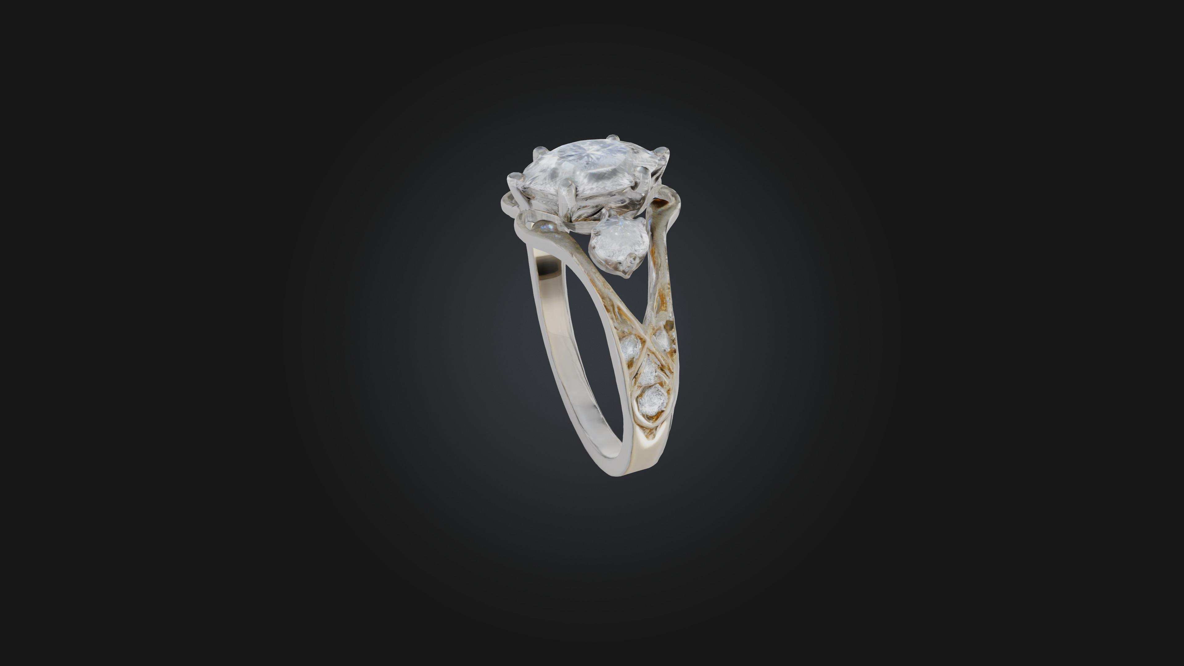 engagement ring 3D model_2